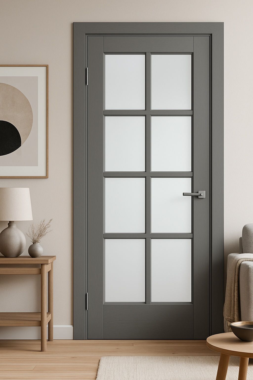 Seattle 08 Medium Gray Tempered Frosted Glass image 2